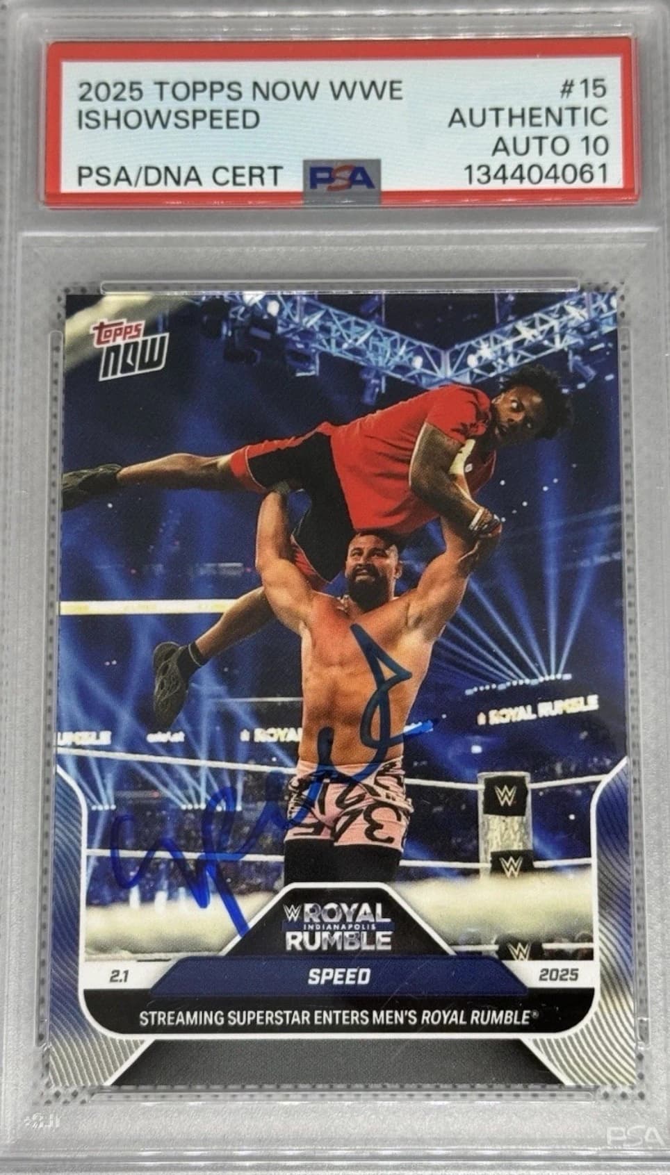 2025 TOPPS NOW WWE #15 ISHOWSPEED AUTO 10